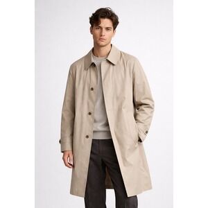 Christian Dior Trench Coat Mens 44R Beige Lined Classic Luxury Designer